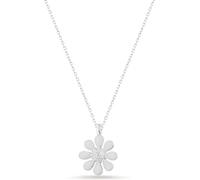Einzelstück® Collier Daisy avec pendentif marguerite, en argent sterling 925 plaqué or, hypoallergénique et sans nickel (collier Daisy en argent), Argent sterling, Zircone cubique
