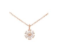 Einzelstück Collier Daisy Blossom avec cristal marguerite I Argent sterling 925 plaqué or 14 carats avec pendentif fleur en pierres de zircone I Bijou véritable fabriqué à la main, Filigran, Argent