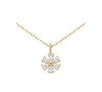 Einzelstück Collier Daisy Blossom avec cristal marguerite I Argent sterling 925 plaqué or 14 carats avec pendentif fleur en pierres de zircone I Bijou véritable fabriqué à la main, Filigran, Argent