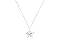 Einzelstück Collier flocon de neige en argent sterling 925 - Véritable bijou pour femme et fille - 45 cm - Pendentif flocon de neige d'hiver et de Noël - Argent, or 14 carats et or rose - Cadeau, 45