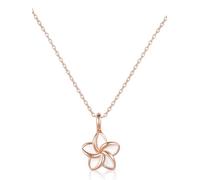 Einzelstück® Collier frangipanier avec pendentif monoï - En argent sterling 925 plaqué or - Hypoallergénique et sans nickel, Filigran, Argent sterling, Zircone cubique