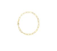 Einzelstück Paperclip Bracelet en argent sterling 925 plaqué or 14 carats I Bracelet à maillons style trombone I Chaîne d'ancre véritable bijou fait main, Eine Grösse, Argent sterling, Zircon cubique