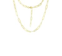 Einzelstück Paperclip Collier en argent sterling 925 plaqué or 14 carats Chaîne en argent 43 cm I Chaîne à maillons de style trombone I Chaîne d'ancre véritable bijou fabriqué à la main, Filigran