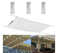 Einziehbare Welle Sonnensegel 0.5x5.5M, Verstellbar Aufrollbar Sonnenschutz Mit ösen, Spannmarkise Beschattung, Markise Wasserdicht Verstellbar Markisenstoff Für Terrassenüberdachung - Weiss