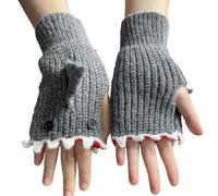 Einzigartiges Haikreativität: Das kreative Hai-Motiv dieser fingerlosen Handschuhe wird durch kunstvolle 3D-Stickereien betont. Es setzt modische und verleiht Ihrem Winter-Outfit einen besonde