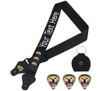 EinzigGeschenk Sangle de guitare personnalisée | Pour guitare électrique, guitare acoustique, basse | Avec nom brodé, texte ou motif | Largeur réglable | Doublée et confortable | Avec porte-médiator