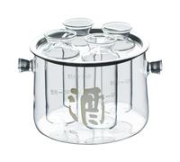 EIOLWJIEO Carafe à saké transparente en verre borosilicate de haute qualité, facile à transporter et portable, idéale pour la cuisine et la salle manger.