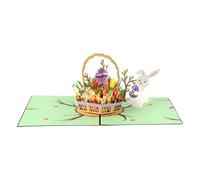 EIOLWJIEO Carte de Pâques -up 3D Lapin Cartes -up Joyeuses Pâques Carte de voeux printemps créative Panier à œufs unique pour célébrer des occasions spéciales Panier à œufs voeux