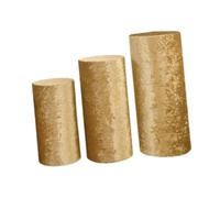 EIOLWJIEO Décoration de mariage 3 pièces/ensemble avec ces housses de socle cylindriques légères, nappes à dessert, toile fond en tissu élastique, Or