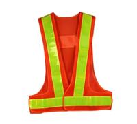 EIOLWJIEO Gilet de sécurité routière pour bénévoles, bandes réfléchissantes haute visibilité, confort accru, léger, respirant, jaune, Orange, 58 cm