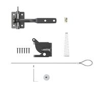 EIOLWJIEO Loquets de porte de clôture à levier robustes pour portail jardin avec mécanisme verrouillage automatique en acier au carbone, Longue noire