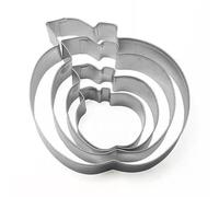 EIOLWJIEO Lot de 4 emporte-pièces antirouille pour Pour aux pommes, réutilisables, faciles à nettoyer, en acier 201, idéal pour les desserts