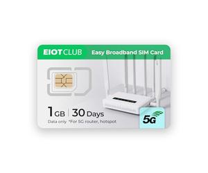EIOTCLUB Carte SIM de Voyage, 1 Go de données pour 30 Jours, valable dans 33 Pays européens, sans numéro de téléphone, sans SMS, sans contrat.