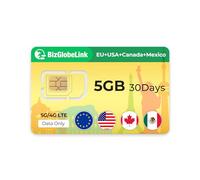 EIOTCLUB Carte SIM Prépayée, Carte SIM Internationale Utilisable dans USA, Canada et Mexique, Données Uniquement, Haut débit 5G/4G LTE, Rechargeable, Parfait pour téléphones, routeurs et tablettes