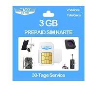 EIOTCLUB Carte SIM prépayée sans contrat, compatible avec réseau Vodafone & Telefónica, 3 Go pour 30 jours, données uniquement, pour caméra de surveillance LTE, caméra de chasse et traceur GPS