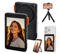 EIOYUMY Écran magnétique pour selfie de téléphone, caméra arrière sans fil 1080p avec réglage de la mise au point, synchronisation audio, bouton photo et support en aluminium pour Vlog Live Stream