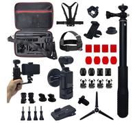 EIOYUMY Kit d'accessoires pour DJI Osmo Pocket 3, étui de transport, sangle de poitrine, sangle de tête, clip d'épaule, trépied, perche à selfie, base magnétique, support de téléphone, support de