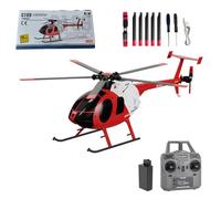 Eipol C189 MD500 Hélicoptère télécommandé - 1/28 4CH hélicoptère RTF à rotor unique avec gyroscope 6 axes et moteur sans balais, ajoute un positionnement du flux optique pour adultes (rouge et blanc/1
