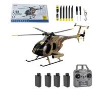 Eipol Hélicoptère télécommandé C189 MD500 - 1/28 4CH à rotor unique RTF avec gyroscope 6 axes et moteur sans balais, ajout de positionnement du flux optique pour adultes (camouflage/4 batteries)
