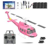 Eipol RC ERA C032 - Hélicoptère radiocommandé Huey Flybarless 2,4 G 6 CH UH-1, stabilisation gyroscope à 6 axes, avec maintien d'altitude et vol inversé 3D pour les amateurs d'adultes, 4 batteries