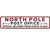 EIQOCCA North Pole Post Office Special DELIVERY from Santa Claus-B Plaque de Noël Plaque en métal vintage Décoration murale Maison Bar Garage Man Cave Art Sign 10,2 x 40,6 cm