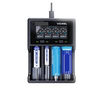 EIRAA Chargeur de Batterie USB C 18650 Chargeur de Batterie QC3.0 Batterie Lithium-ION Rechargeable à Charge Rapide 18700 20700 26650 21700 AAA AA Chargeur VC4SL Charge Intelligente, sûre et fiable