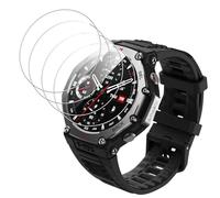 Eirltiy 4 Pièces Protection Écran pour Amazfit T-Rex 3 Verre Trempé, Anti-Rayures HD Clair Screen Protection pour Amazfit T-Rex 3 Protecteur D'écran Installation Facile Transparent Film