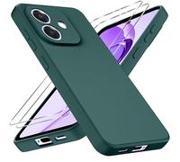 Eirltiy Coque pour Oppo A40/ Oppo A40m / Oppo A60 5G, avec 2 Verres Trempé, Housse Etui de Protection en TPU Silicone Souple, Cover Case Antichoc Anti Rayures avec Protection écran, Vert1