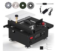 Eirolace 100W Mini Scie Circulair de Table avec 4 Lames Volet de Sécurité, Scie sur Table pour modélisme Entreprises Artisanales DIY, Angle Réglable 7 Vitesses Réglables
