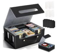 Eirolace Boîte De Rangement Pour Cartes,Avec Présentoir Pour Commandant,Avec Compartiment À Dés,Boîte De Rangement Pour Cartes Mtg/Ptcg/Yugioh/Tcg, Contient 600 Pochettes Double Face Pour Cartes