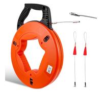 Eirolace Enrouleur de câble 30 m - Aiguille Electricien 30m Ø5mm, Tire Fil Electrique Pet Flexible avec Boîtier, Spirale Tire Fil, Passe Câble, Guide Câble pour Installation Électrique