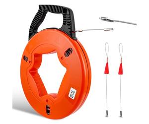 Eirolace Enrouleur de câble 30 m - Aiguille Electricien 30m Ø5mm, Tire Fil Electrique Pet Flexible avec Boîtier, Spirale Tire Fil, Passe Câble, Guide Câble pour Installation Électrique