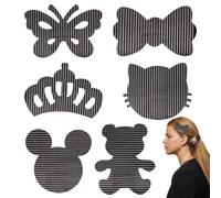 EIROVYA Pinces à Cheveux Magic Clip - Adhésif pour Toppers de Cheveux, Pony Cycles, Diverses Couleurs, Différentes Formes, 6 pièce