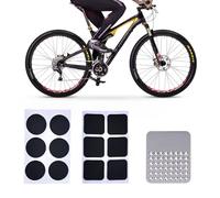 EIROVYA Rustine chambre a air，kit reparation pneu velo，autocollant vtt，kit rustine velo,12 rustines autocollantes pour réparation de pneus de vélo sans colle(rond et carré)