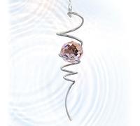 Eiryhope Boule d'observation avec queue en spirale et orbe en cristal rose, stabilisateur de vent étincelant, attrape-soleil, arc-en-ciel à suspendre, décoration de jardin intérieur/extérieur et