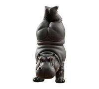 EIRZNGXQ Clumsy Yoga Master Hippopotame, figurine amusante en résine 3D fabriquée à la main pour décoration de jardin, terrasse, bureau (couleur G)