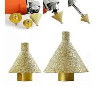 EIRZNGXQ Lot de 2 forets à chanfreiner biseauté diamant pour meuleuse d'angle, 38 mm/50 mm, foret conique diamanté, coupe-trou de carrelage en porcelaine pour adaptateur de filetage M10