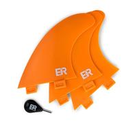 Eisbach Riders Planche de surf FCS Thruster Fin Set avec in (taille G3 Small) - Palmes pour planche de surf et SUP (orange)