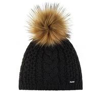 Eisbär Afra Lux, Chapeaux pour Femmes, Taille Unique, Noir, Bonnet d'hiver, Partiellement Doublé, 80111-009