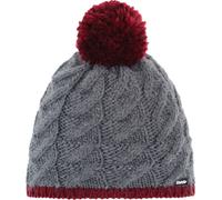 EISBÄR Asteria Pompon, taille unique, anthracite-rouge vin, bonnet d'hiver, partiellement doublé, avec pompon, 77075