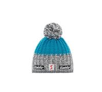 Eisbär Bonnet a Pompon Refocus Skipool Femme - Made in The EU pour l'hiver en Laine de Ski avec Doublure, Doublure Hiver Automne-Hiver - Taille Unique Bleu-Gris