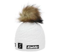 Eisbär Bonnet Beanie Yva Lux Crystal SP Femme/Homme - Made in Austria pour l'hiver en Tricot de Ski avec Doublure, Doublure Hiver Automne-Hiver - Taille Unique Blanc