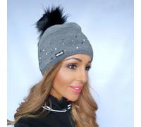 Eisbär Dip Dye Lux Crystal casquette pour femmes avec pompon, couleur:Gris