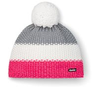 Eisbär - Kid's Star Pompon Mütze - 55 cm - 7-8 Years - pinkmeliert / white / graumele