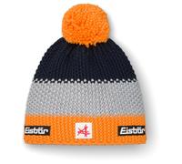 Eisbär - Kid's Star Pompon Mütze Ski Austria - Bonnet - 55 cm - 7-8 Years - flame orange / hellgrau / nacht