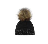 Eisbär Nalin Lux Crystal Mü Bonnet pour Femme Taille Unique Schwarz/AF h.Braun