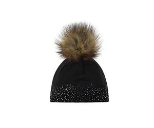 Eisbär Nalin Lux Crystal Mü Bonnet pour Femme Taille Unique Schwarz/AF h.Braun