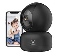 EISBERGS Indoor PTZ WiFi Surveillance Camera, 360°/104° Swivel WiFi IP Indoor Camera with 3X Optical Zoom, 2.4GHz WiFi, Alexa, APP, Google, 2-Way Audio, Night Vision, Motion and Noise Detection