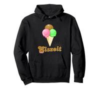 Eiscafé Gaufre avec Boules de Glace Inscription Eiszeit Eiscreme Sweat à Capuche