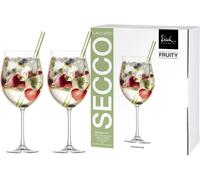 Eisch Fruity Cocktail Set Secco Flavoured 4-pièces, 2 verres et 2 pailles, verre en cristal, vert, 25512951